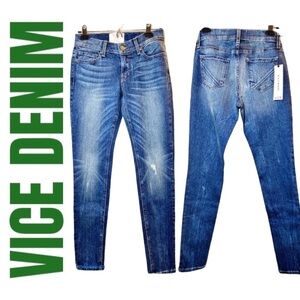 NWT VICE DENIM “Main” Stretchy Skinny Jeans, Size 25